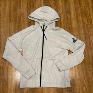 Adidas Full Zip Light Gray Hoodie